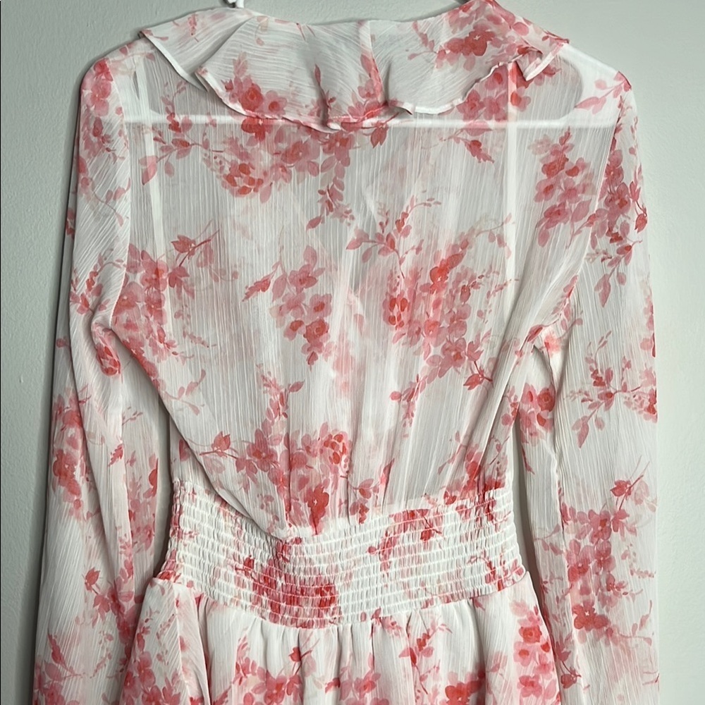 Floral Pink Ruffle Dress - Picture 6 of 7